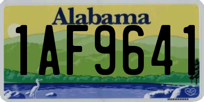 AL license plate 1AF9641