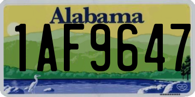 AL license plate 1AF9647