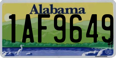 AL license plate 1AF9649