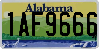 AL license plate 1AF9666