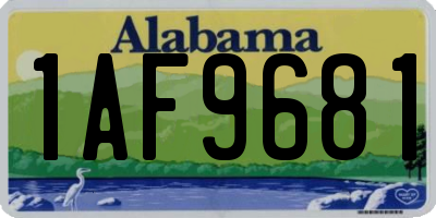 AL license plate 1AF9681