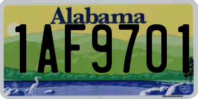 AL license plate 1AF9701