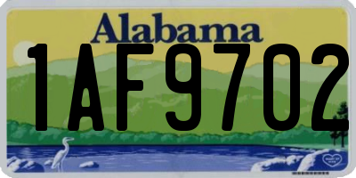 AL license plate 1AF9702