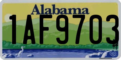 AL license plate 1AF9703
