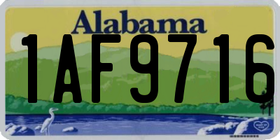 AL license plate 1AF9716