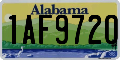 AL license plate 1AF9720