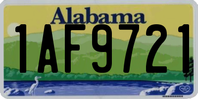 AL license plate 1AF9721