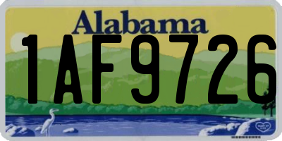 AL license plate 1AF9726