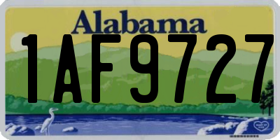 AL license plate 1AF9727
