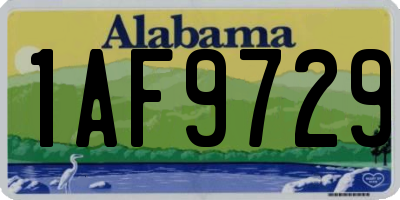 AL license plate 1AF9729