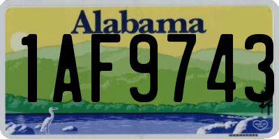 AL license plate 1AF9743