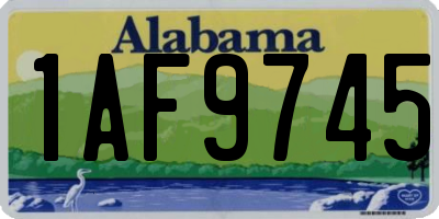 AL license plate 1AF9745
