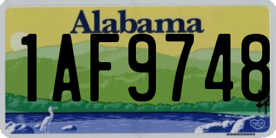 AL license plate 1AF9748