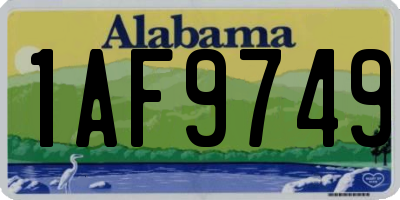 AL license plate 1AF9749