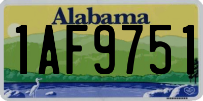 AL license plate 1AF9751