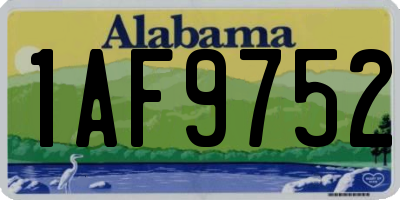 AL license plate 1AF9752