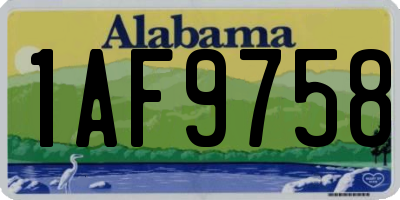 AL license plate 1AF9758