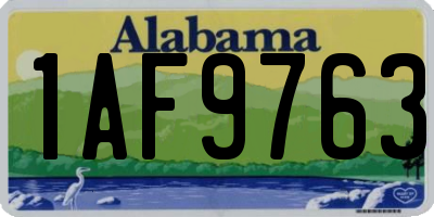 AL license plate 1AF9763