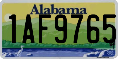 AL license plate 1AF9765