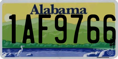 AL license plate 1AF9766