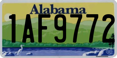 AL license plate 1AF9772