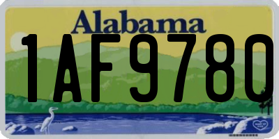 AL license plate 1AF9780