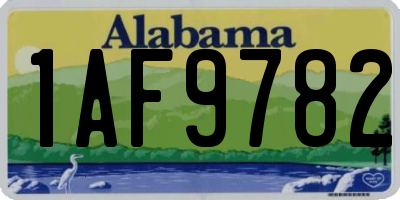 AL license plate 1AF9782