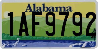 AL license plate 1AF9792