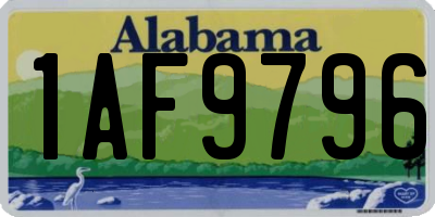 AL license plate 1AF9796