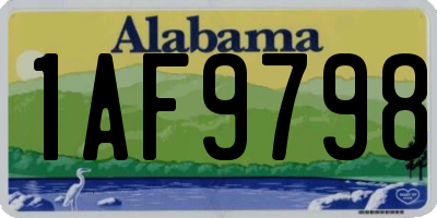AL license plate 1AF9798