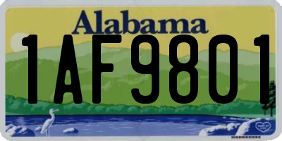 AL license plate 1AF9801