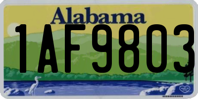 AL license plate 1AF9803