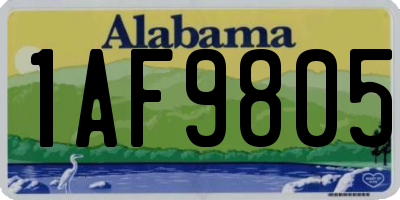 AL license plate 1AF9805