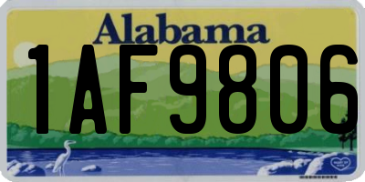AL license plate 1AF9806
