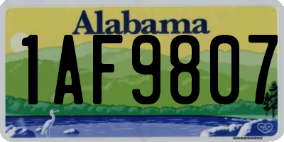 AL license plate 1AF9807