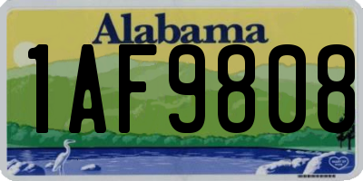 AL license plate 1AF9808