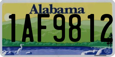 AL license plate 1AF9812