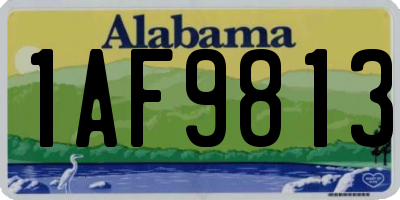 AL license plate 1AF9813