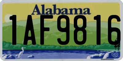AL license plate 1AF9816
