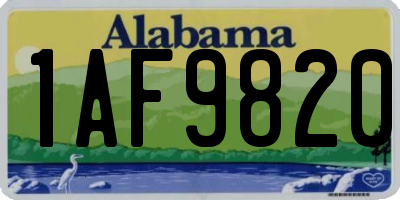 AL license plate 1AF9820