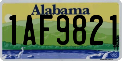 AL license plate 1AF9821