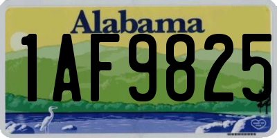 AL license plate 1AF9825