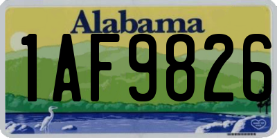 AL license plate 1AF9826