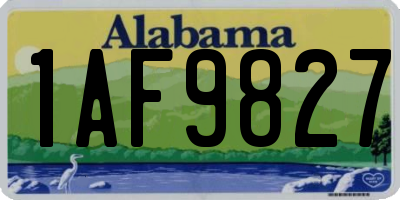 AL license plate 1AF9827