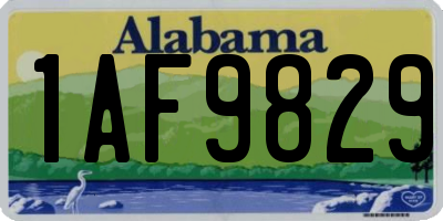 AL license plate 1AF9829