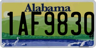 AL license plate 1AF9830