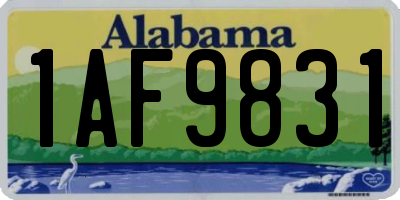AL license plate 1AF9831