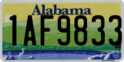 AL license plate 1AF9833