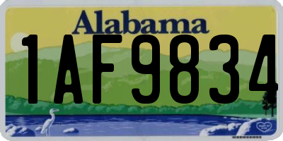 AL license plate 1AF9834