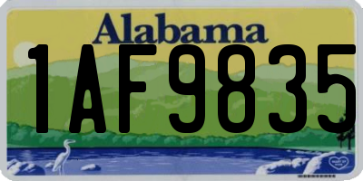 AL license plate 1AF9835